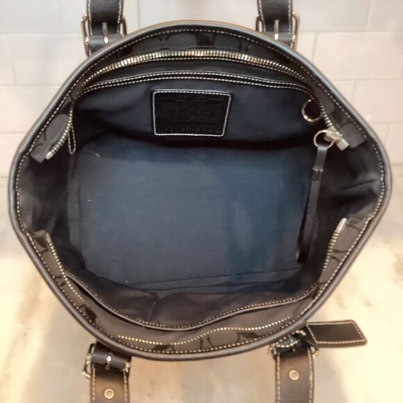 Coach 6042 Jacquard Leather Canvas Tote - Picture 10 of 13